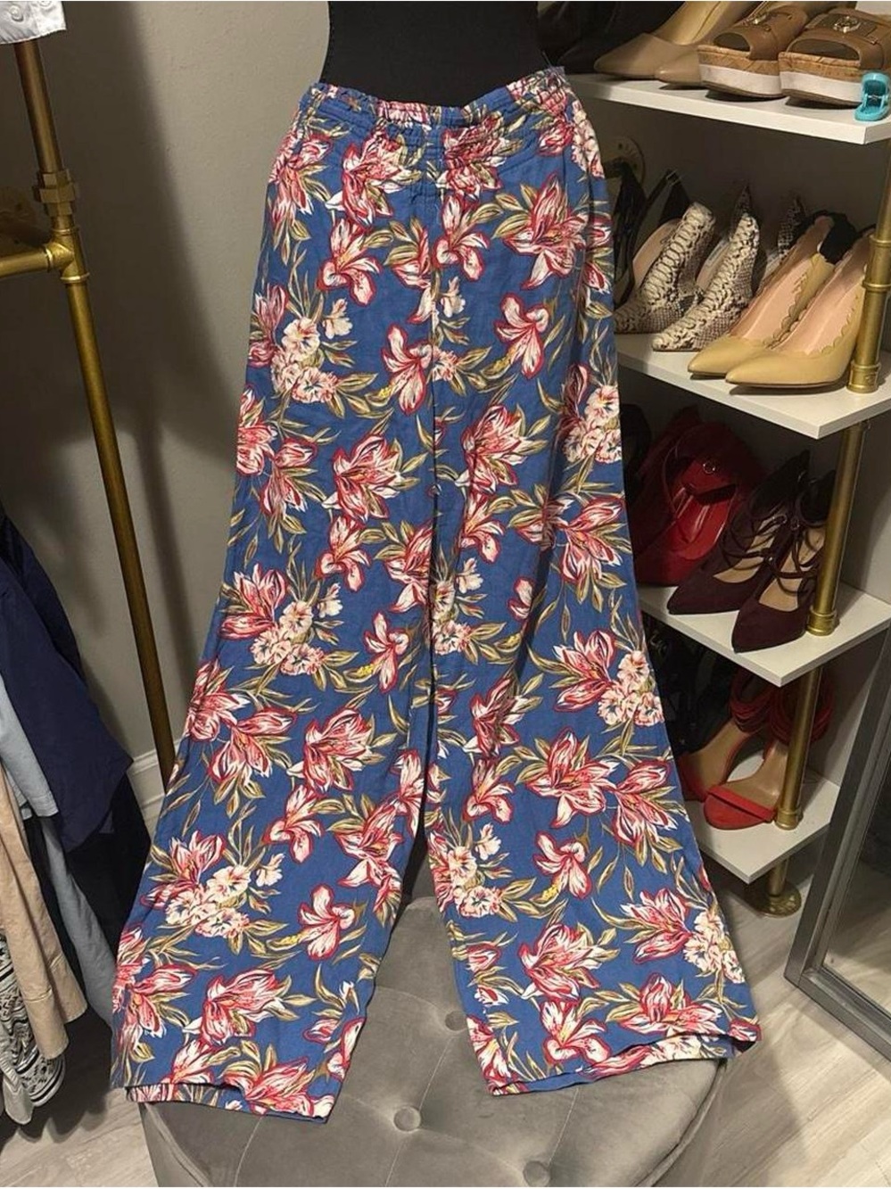 a new day Blue Floral Wide-Leg Palazzo Pants